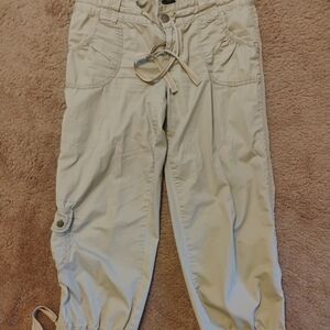 Beige Cargo Pants with Drawstring